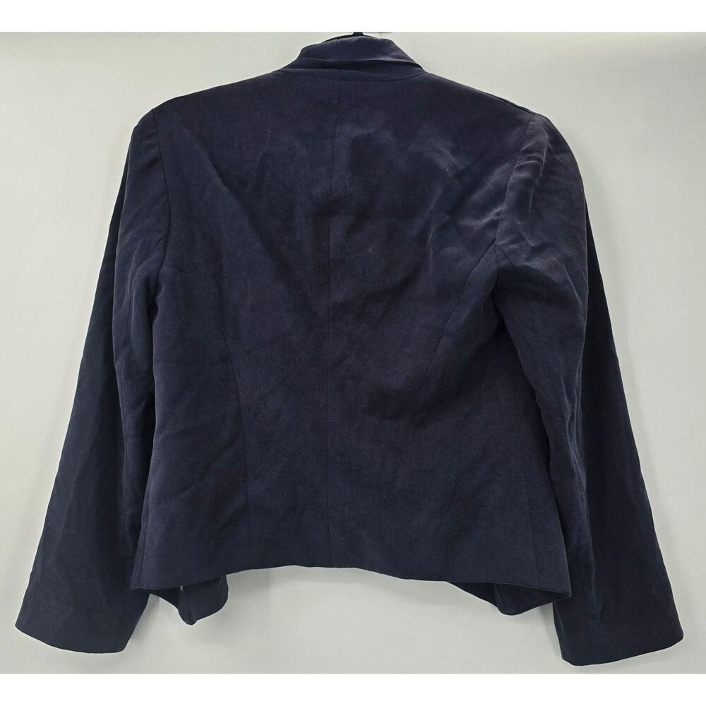 Abbeline Jacket Womens XS Navy Blazer Tencel Open Front Draped Lined Short Twill - Picture 11 of 11